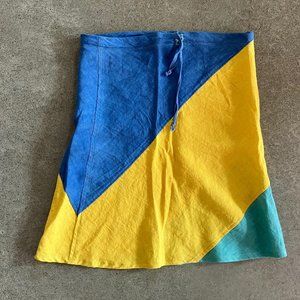 Hemp Skirt-Small-Multi-color-Drawstring Waist - Cosmic Roots Creations brand